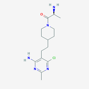 molecular formula C15H24ClN5O B8514856 (S)-2-Amino-1-(4-(2-(4-amino-6-chloro-2-methylpyrimidin-5-YL)ethyl)piperidin-1-YL)propan-1-one 