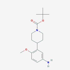 molecular formula C17H26N2O3 B8514859 1-Piperidinecarboxylic acid, 4-(5-amino-2-methoxyphenyl)-, 1,1-dimethylethyl ester 