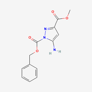 molecular formula C13H13N3O4 B8514867 5-Aminopyrazole-1,3-dicarboxylic acid 1-benzyl ester 3-methyl ester 