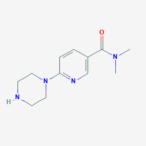 molecular formula C12H18N4O B8514884 N,N-Dimethyl-6-piperazin-1-yl-pyridine-3-carboxamide 