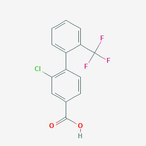 molecular formula C14H8ClF3O2 B8514914 2-Chloro-2'-(trifluoromethyl)biphenyl-4-carboxylic acid 