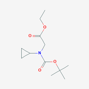 molecular formula C12H21NO4 B8514926 (tert-Butoxycarbonyl-cyclopropyl-amino)-acetic acid ethyl ester 