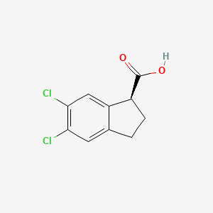 molecular formula C10H8Cl2O2 B8514931 (S)-5,6-dichloroindanecarboxylic acid 
