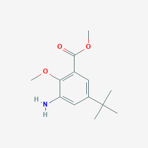 molecular formula C13H19NO3 B8514946 Methyl 3-amino-5-tert-butyl-2-methoxy-benzoate 