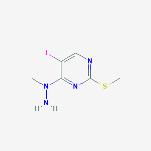 molecular formula C6H9IN4S B8514980 5-Iodo-4-(1-methylhydrazino)-2-methylthiopyrimidine 