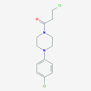 molecular formula C13H16Cl2N2O B8514993 3-Chloro-1-(4-(4-chlorophenyl)piperazin-1-yl)propan-1-one 