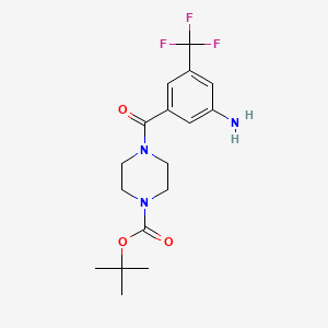 molecular formula C17H22F3N3O3 B8514996 4-(3-Amino-5-trifluoromethyl-benzoyl)-piperazine-1-carboxylic acid tert-butyl ester 