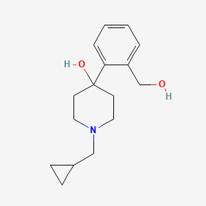 molecular formula C16H23NO2 B8515022 1-(Cyclopropylmethyl)-4-[2-(hydroxymethyl)phenyl]piperidin-4-ol CAS No. 56658-27-6