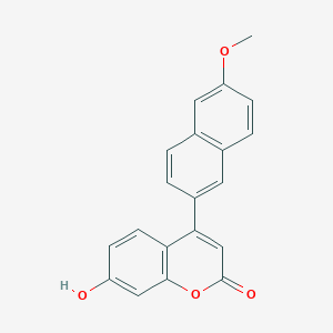 B8515097 7-Hydroxy-4-(6-methoxynaphthalen-2-yl)-2H-1-benzopyran-2-one CAS No. 62550-57-6