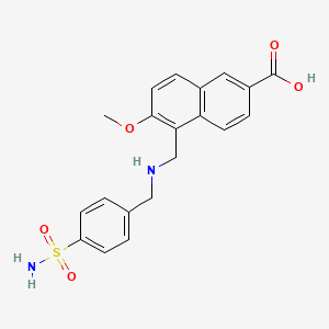 5-({[4-(Aminosulfonyl)benzyl]amino}methyl)-6-methoxy-2-naphthoic acid