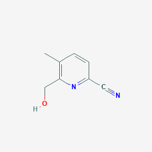 molecular formula C8H8N2O B8515120 6-(Hydroxymethyl)-5-methyl-2-pyridinecarbonitrile 
