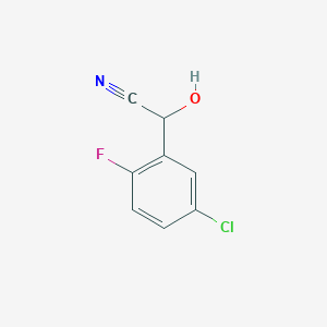 molecular formula C8H5ClFNO B8515132 2-(2-Fluoro-5-chlorophenyl)-2-hydroxyacetonitrile 
