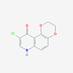 molecular formula C11H8ClNO3 B8515254 9-Chloro-2,3-dihydro-[1,4]dioxino[2,3-f]quinolin-10-ol 