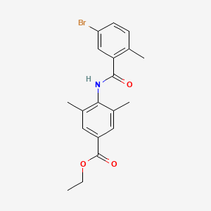 molecular formula C19H20BrNO3 B8515260 Ethyl 4-[(5-bromo-2-methyl-benzoyl)amino]-3,5-dimethyl-benzoate 