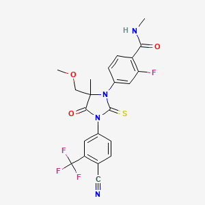 molecular formula C22H18F4N4O3S B8515301 N-methyl-4-[5-methyl-5-(methoxymethyl)-4-oxo-2-thioxo-3-[3-(trifluoromethyl)-4-cyanophenyl]imidazolidin-1-yl]-2-fluorobenzamide 