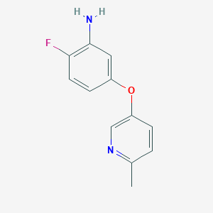 molecular formula C12H11FN2O B8515321 2-Fluoro-5-(6-methylpyridin-3-yloxy)benzenamine CAS No. 1020172-96-6