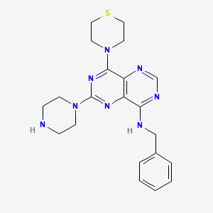 B8515442 Pyrimido(5,4-d)pyrimidin-4-amine, N-(phenylmethyl)-6-(1-piperazinyl)-8-(4-thiomorpholinyl)- CAS No. 78552-52-0