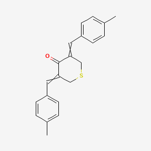 molecular formula C21H20OS B8515467 3,5-Bis[(4-methylphenyl)methylidene]thian-4-one CAS No. 62040-99-7