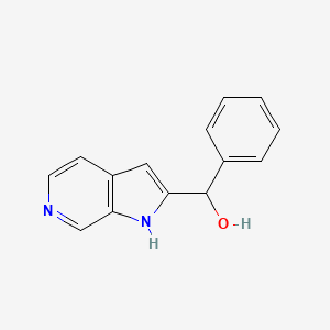 molecular formula C14H12N2O B8515470 1h-Pyrrolo[2,3-c]pyridine-2-methanol,a-phenyl- 