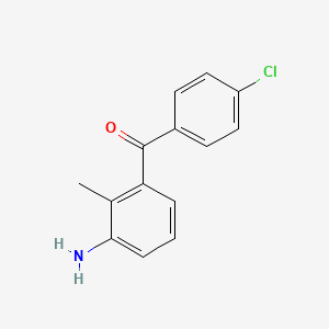 molecular formula C14H12ClNO B8515501 2-Methyl-3-amino-4'-chloro-benzophenone 