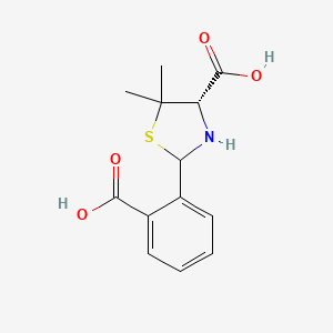 molecular formula C13H15NO4S B8515519 2-(2-Carboxyphenyl)-5,5-dimethylthiazolidine-4(S)-carboxylic acid 