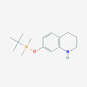 molecular formula C15H25NOSi B8515533 7-[(tert-Butyldimethylsilyl)oxy]-1,2,3,4-tetrahydroquinoline 