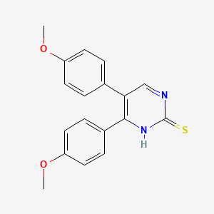 molecular formula C18H16N2O2S B8515552 5,6-Bis(4-methoxyphenyl)pyrimidine-2(1H)-thione CAS No. 84831-81-2