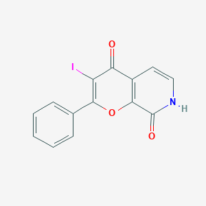 molecular formula C14H8INO3 B8515587 3-iodo-2-phenyl-7H-pyrano[2,3-c]pyridine-4,8-dione 