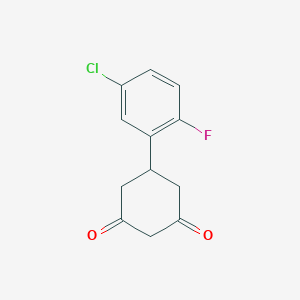 molecular formula C12H10ClFO2 B8515600 5-(5-Chloro-2-fluorophenyl)cyclohexane-1,3-dione 