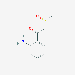 molecular formula C9H11NO2S B8515648 1-(2-Aminophenyl)-2-(methylsulfinyl)ethanone 