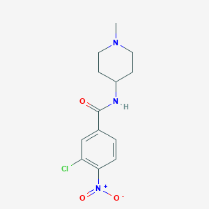 molecular formula C13H16ClN3O3 B8515660 3-chloro-N-(1-methyl-4-piperidyl)-4-nitro-benzamide 