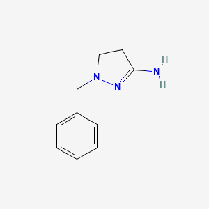 molecular formula C10H13N3 B8515664 4,5-dihydro-1-phenylmethyl-1H-pyrazol-3-amine 