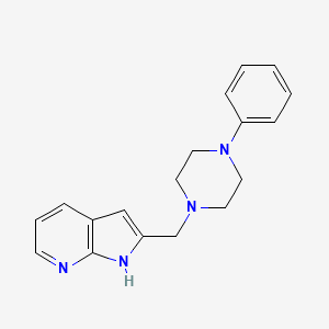 molecular formula C18H20N4 B8515669 1h-Pyrrolo[2,3-b]pyridine,2-[(4-phenyl-1-piperazinyl)methyl]- 