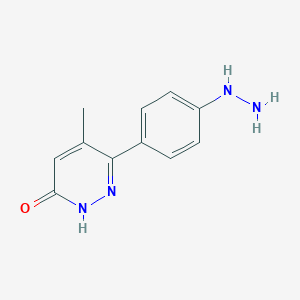 molecular formula C11H12N4O B8515674 6-(4-hydrazinophenyl)-5-methyl-2H-pyridazin-3-one 