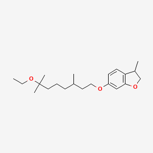 molecular formula C21H34O3 B8515699 6-[(7-Ethoxy-3,7-dimethyloctyl)oxy]-3-methyl-2,3-dihydro-1-benzofuran CAS No. 51079-68-6