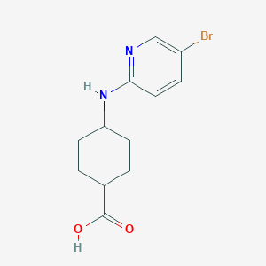 molecular formula C12H15BrN2O2 B8515771 trans-4-[(5-Bromopyridin-2-yl)amino]cyclohexanecarboxylic acid 