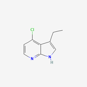 molecular formula C9H9ClN2 B8515908 4-chloro-3-ethyl-1H-pyrrolo[2,3-b]pyridine 