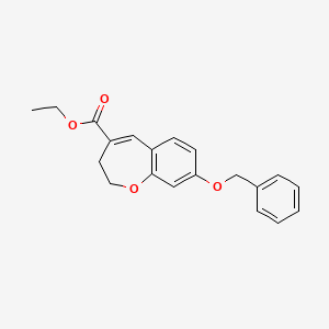 molecular formula C20H20O4 B8515913 Ethyl 8-(benzyloxy)-2,3-dihydro-1-benzoxepine-4-carboxylate 