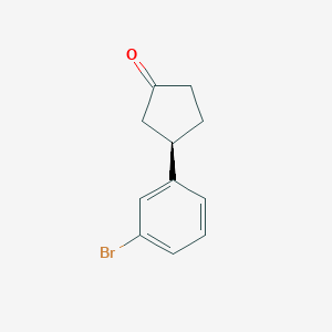 molecular formula C11H11BrO B8516007 (R)-3-(3-Bromophenyl)cyclopentan-1-one 