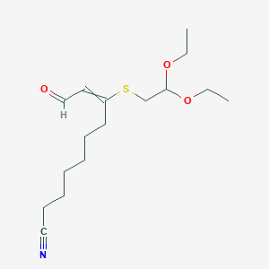 molecular formula C16H27NO3S B8516022 8-[(2,2-Diethoxyethyl)sulfanyl]-10-oxodec-8-enenitrile CAS No. 61546-13-2