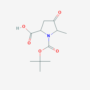 molecular formula C11H17NO5 B8516043 1-(tert-Butoxycarbonyl)-5-methyl-4-oxopyrrolidine-2-carboxylic acid 