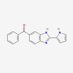 molecular formula C18H13N3O B8516061 Phenyl[2-(2H-pyrrol-2-ylidene)-2,3-dihydro-1H-benzimidazol-5-yl]methanone CAS No. 920286-48-2