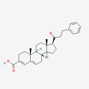 molecular formula C29H36O3 B8516070 (8S,9S,10R,13S,14S,17S)-10,13-dimethyl-17-(3-phenylpropanoyl)-2,7,8,9,11,12,14,15,16,17-decahydro-1H-cyclopenta[a]phenanthrene-3-carboxylic acid CAS No. 156699-35-3