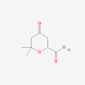 molecular formula C8H12O4 B8516079 2,2-Dimethyl-4-oxo-tetrahydropyran-6-carboxylic acid 
