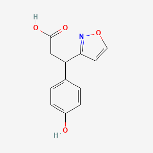 molecular formula C12H11NO4 B8516082 3-(4-Hydroxyphenyl)-3-(1,2-oxazol-3-yl) propanoic acid 