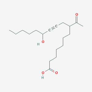 molecular formula C19H32O4 B8516102 8-Acetyl-12-hydroxyheptadec-10-ynoic acid CAS No. 54315-37-6