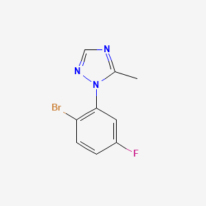 molecular formula C9H7BrFN3 B8516124 1-(2-bromo-5-fluorophenyl)-5-methyl-1H-1,2,4-triazole 