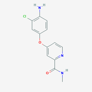 molecular formula C13H12ClN3O2 B8516174 4-(4-amino-3-chlorophenoxy)-N-methylpyridine-2-carboxamide 