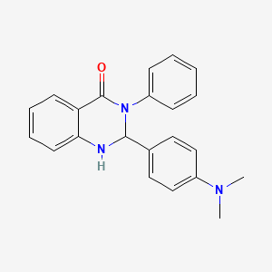 molecular formula C22H21N3O B8516190 2-(4'-Dimethylaminophenyl)-3-phenyl-1,2,3,4-tetrahydroquinazolin-4-one 