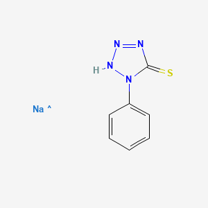 molecular formula C7H6N4NaS B8516206 5H-Tetrazole-5-thione, 1,2-dihydro-1-phenyl-, sodium salt 